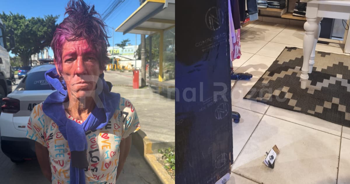 Horas após ganhar comida, moradora de rua volta à loja para furtar em Itajaí