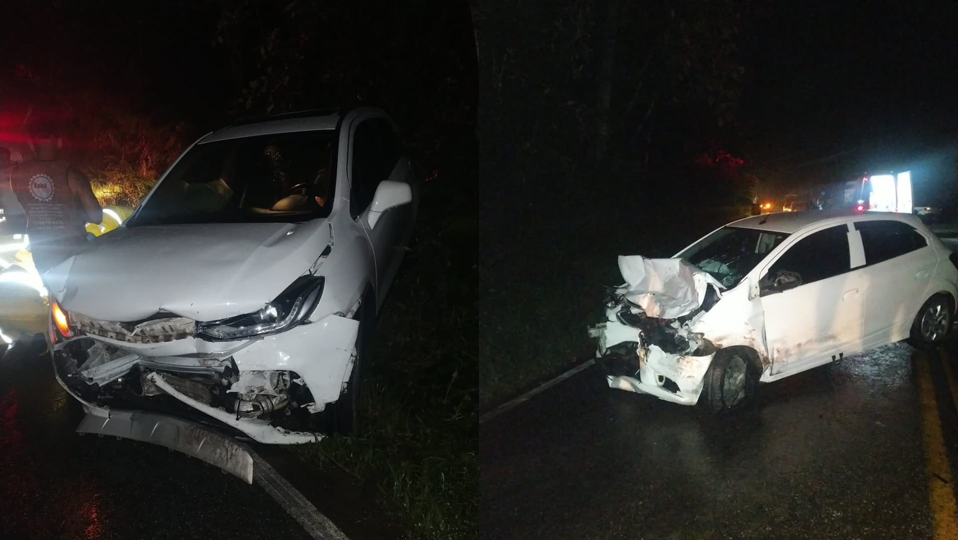 Acidente em Brusque termina com jovem ferida e adolescente sangrando