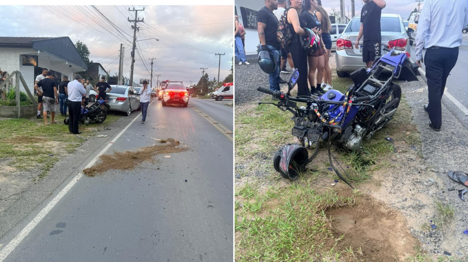 Adolescente de 13 anos morre após colisão entre moto e carro na SC-390
