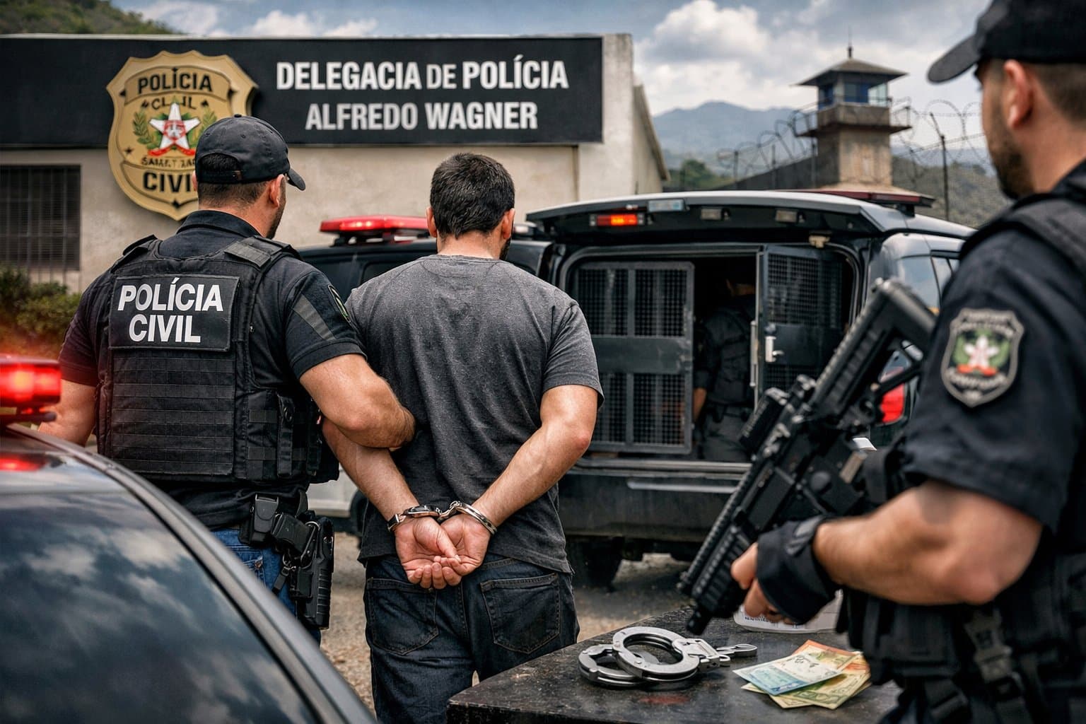 Polícia Civil caça e prende homem condenado por roubo à mão armada em Alfredo Wagner