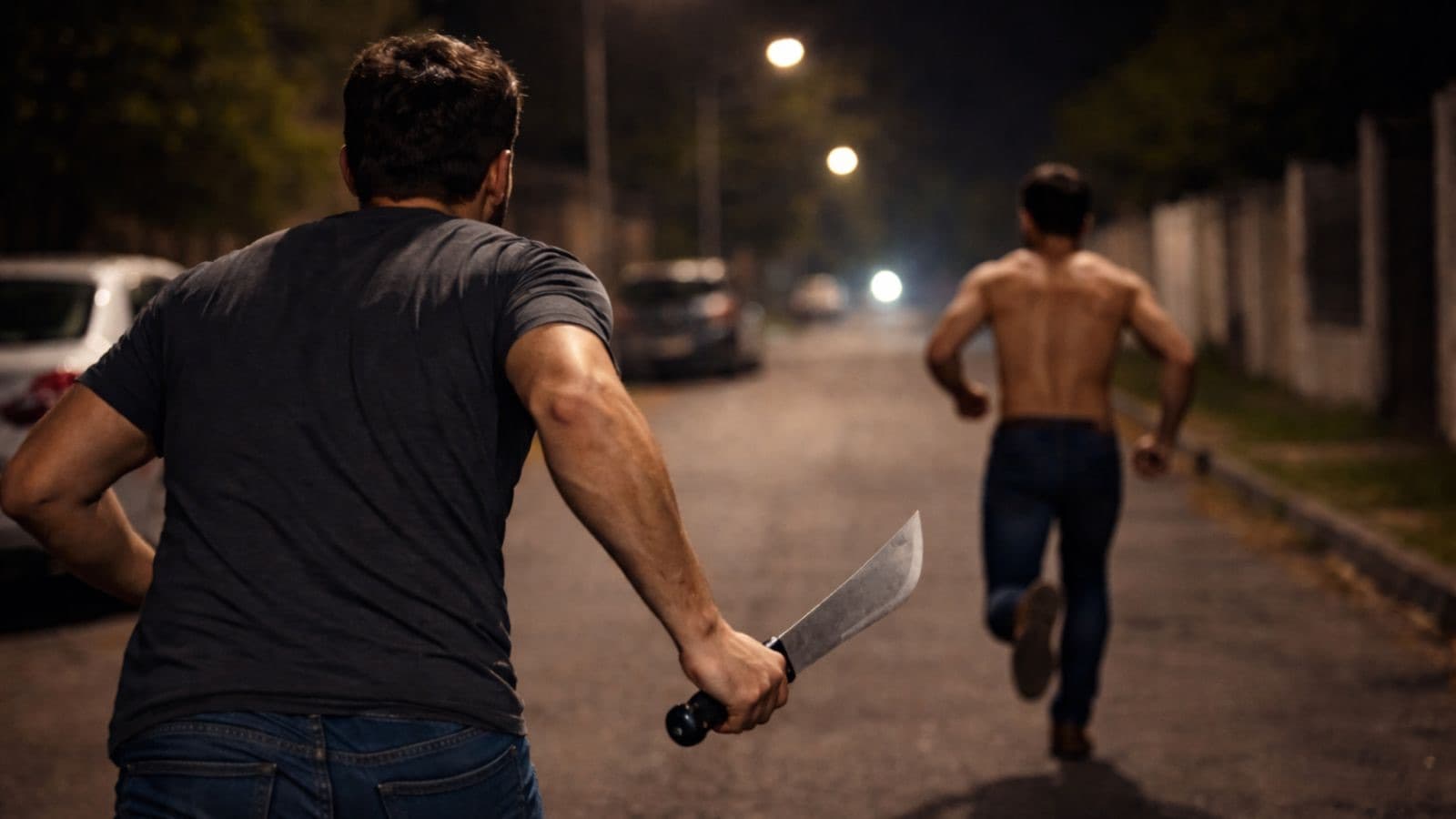 Marido flagra esposa com desconhecido dentro de casa e corre atrás de homem com facão em SC
