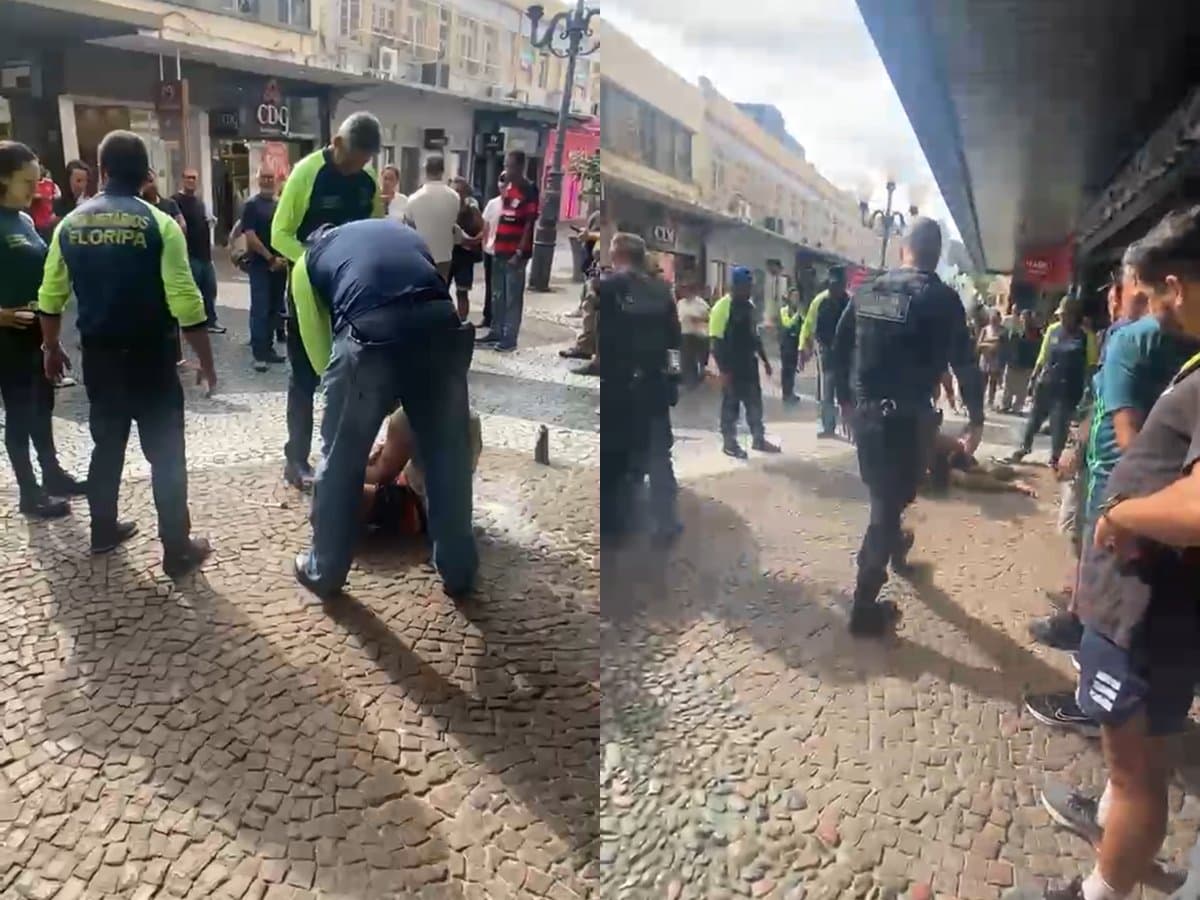 Morador de rua é detido por populares após “arrastão” em lojas no Centro de Florianópolis