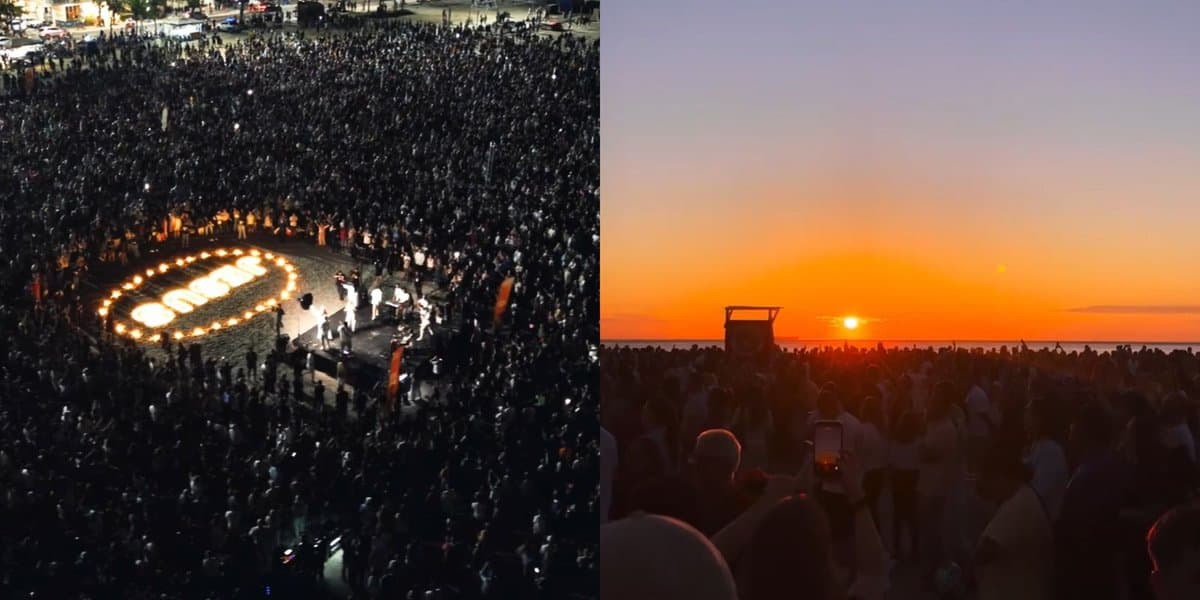 Balneário Camboriú amanhece com multidão de fiéis na praia para adorar a Jesus ao nascer do sol