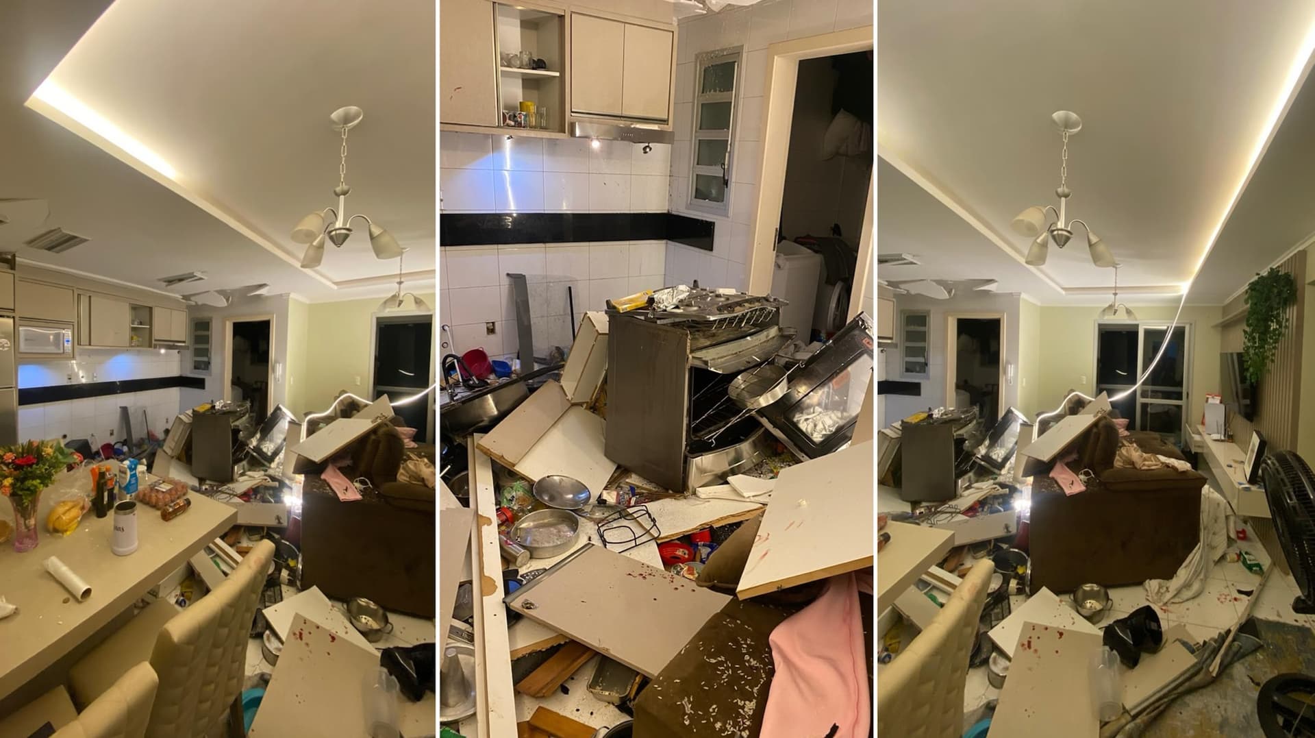 Explosão de gás em apartamento deixa mulher ferida em SC
