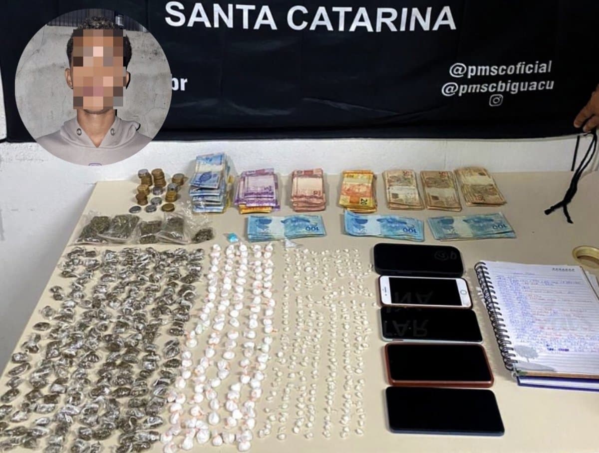 Tático acaba com os planos de jovem da Bahia que queria virar “patrão” de biqueira em SC