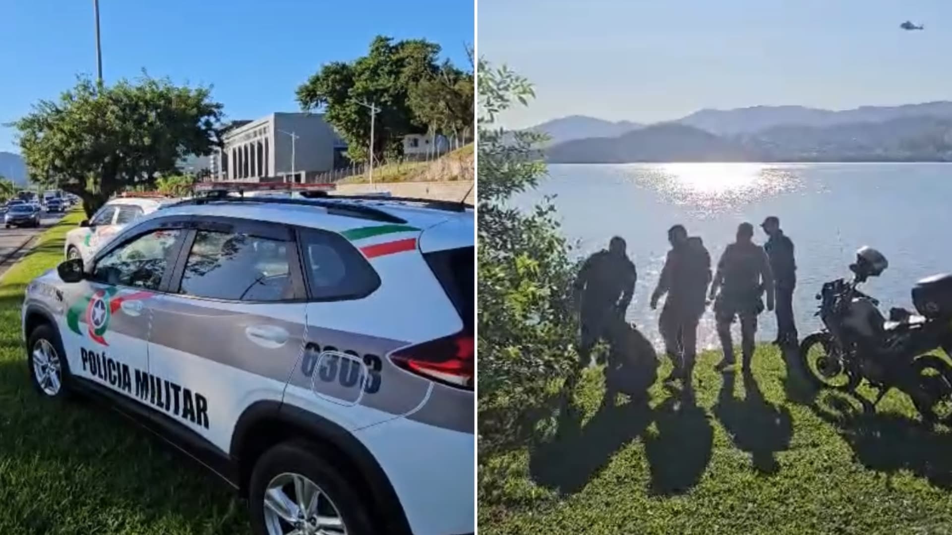 Suspeito de roubo foge pelo mar, mas acaba preso em Florianópolis; VÍDEO