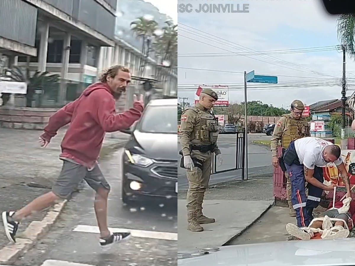 “Remédio de louco é outro louco”: PMSC acaba com “surto” de homem que atacou idoso em Joinville