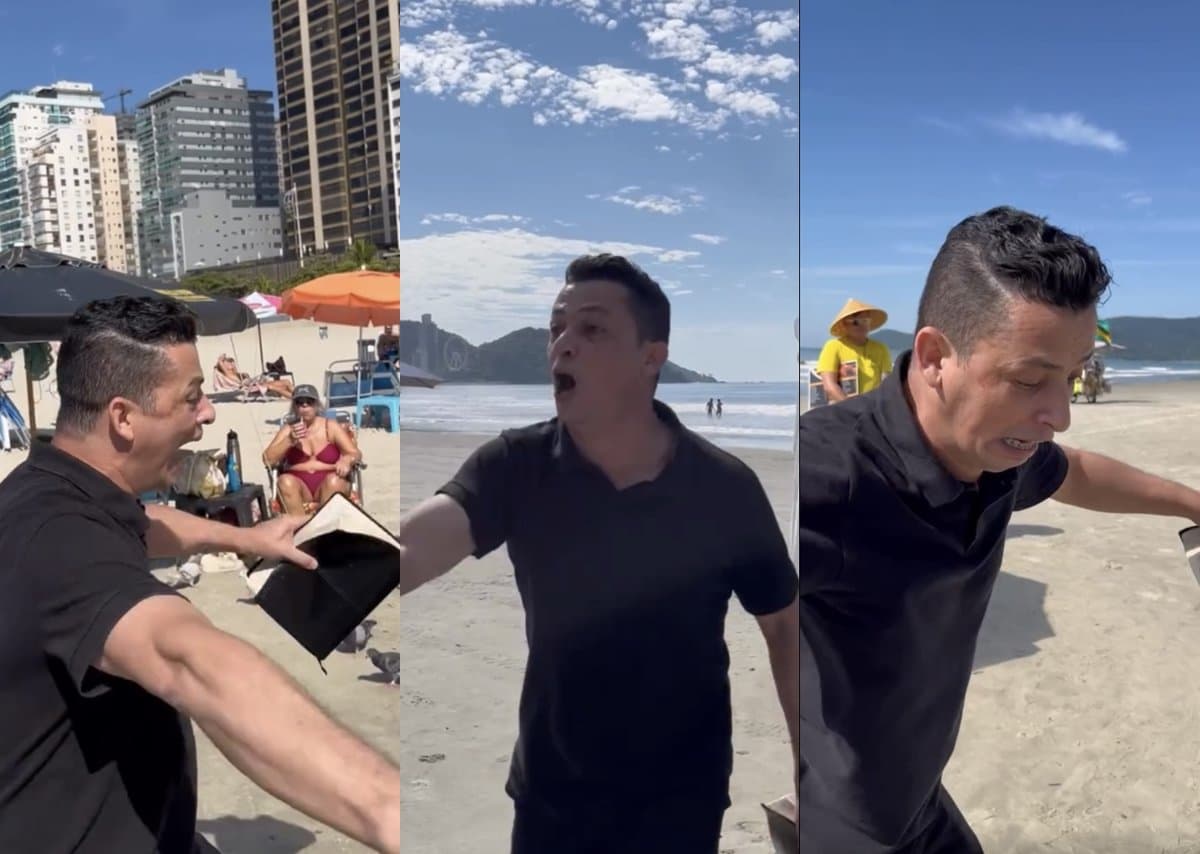 “Sai daqui, Satanás!”: pregador se revolta ao ser advertido em praia de Balneário Camboriú