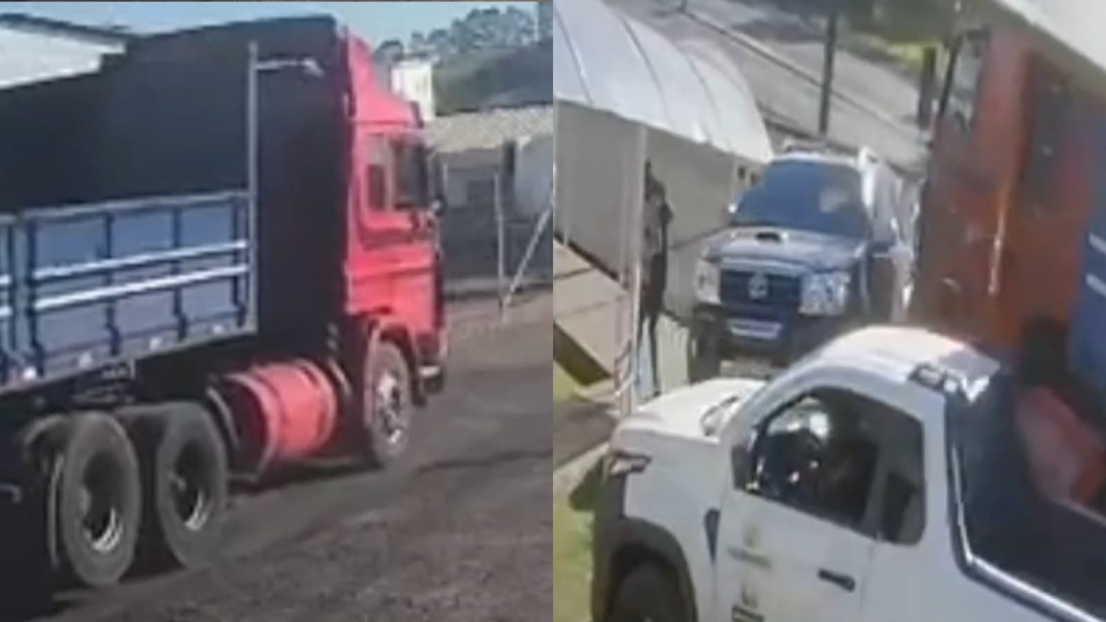 “Caminhão fantasma”: homem corre para não ser esmagado por veículo sem motorista em SC