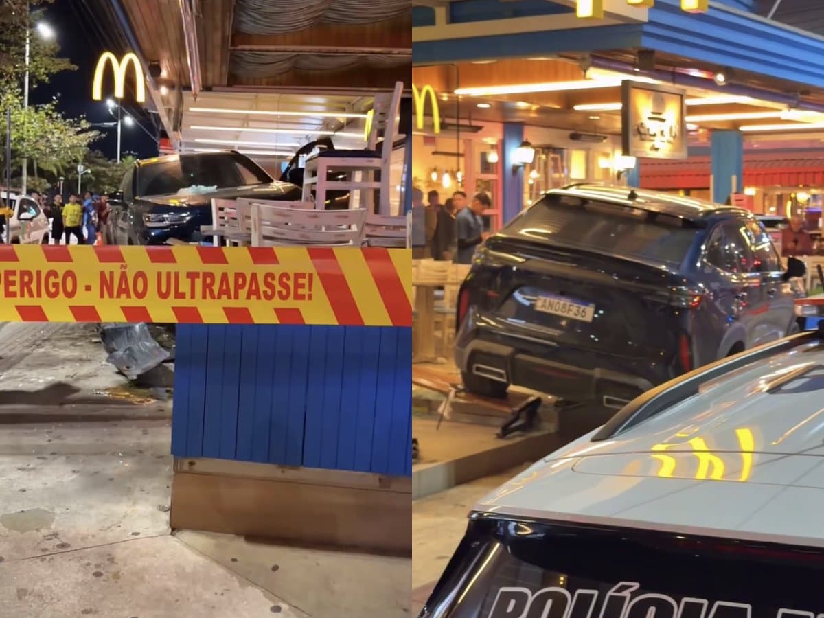 “Me fecharam”, diz condutora após invadir restaurantes com carro em avenida movimentada de Balneário Camboriú