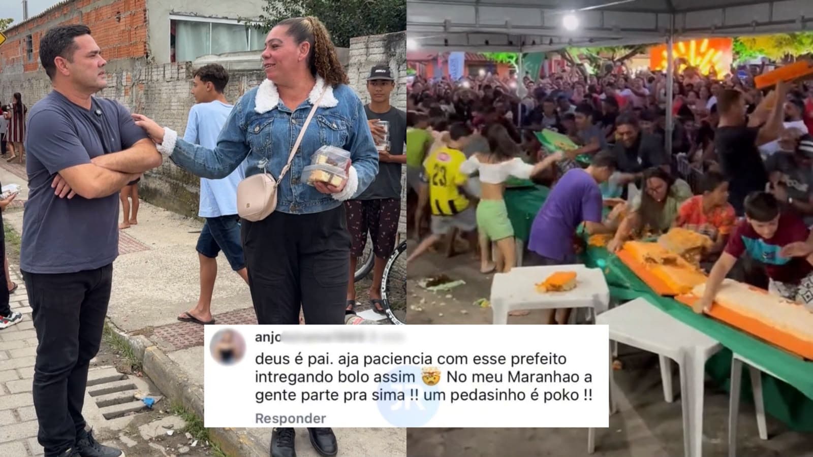 Moradora critica entrega de bolo em cidade de SC e compara com aniversário no nordeste: “um pedasinho é poko”