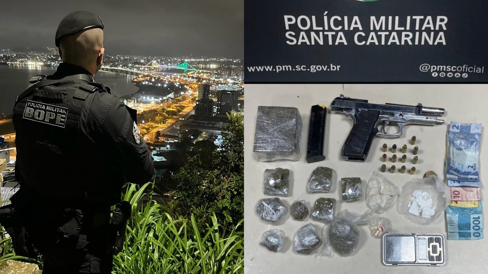 Operação do BOPE em Florianópolis termina com suspeito de tráfico neutralizado