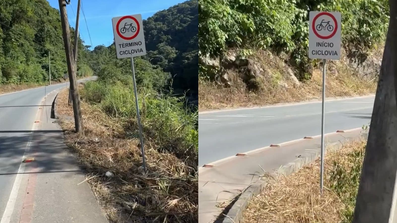 “Paro ou continuo”: psicólogo questiona placa que termina e recomeça ciclovia no mesmo ponto em SC