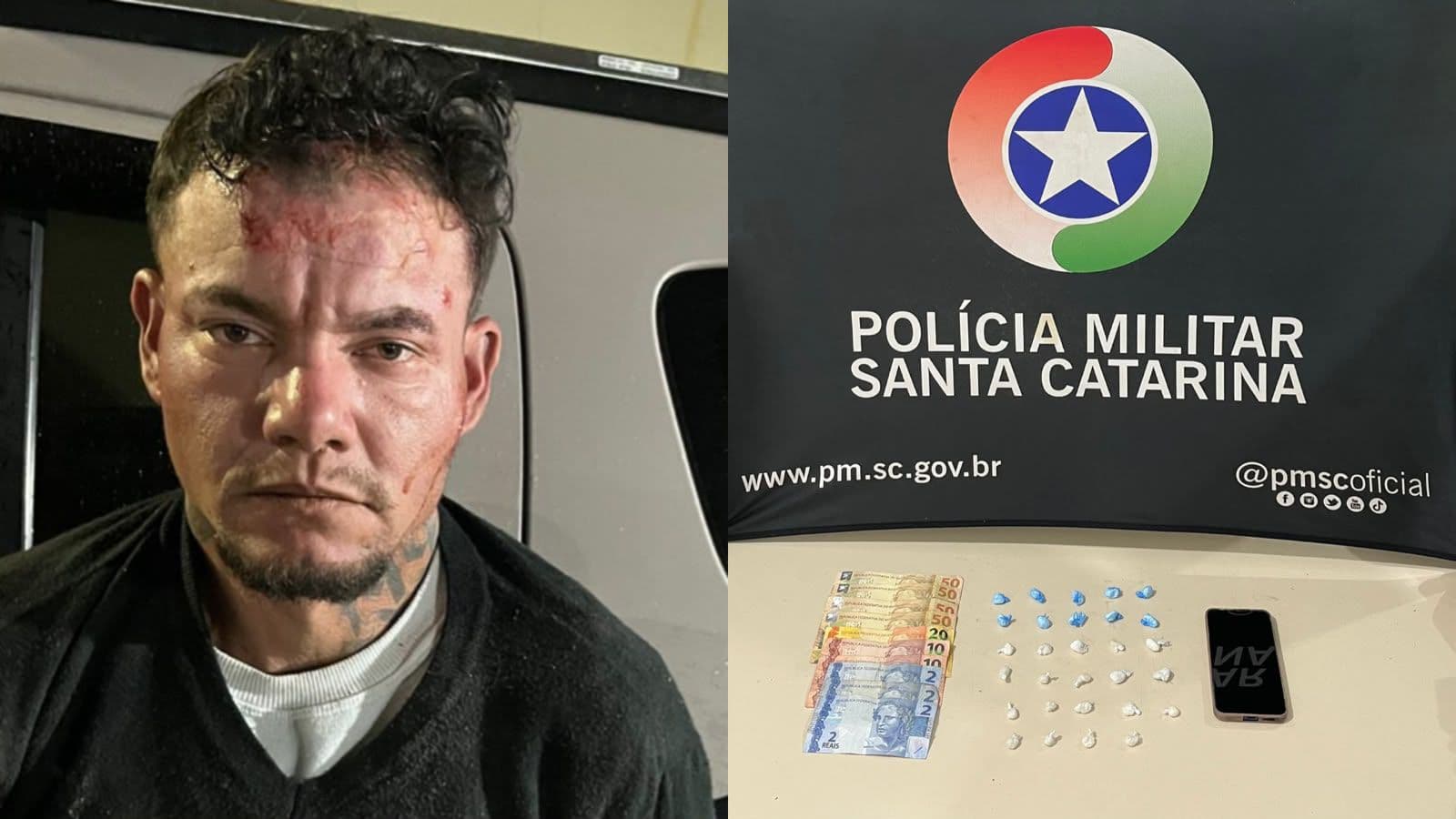 Ex-presidiário volta para a cadeia em Tijucas após resistir a abordagem e atacar policiais