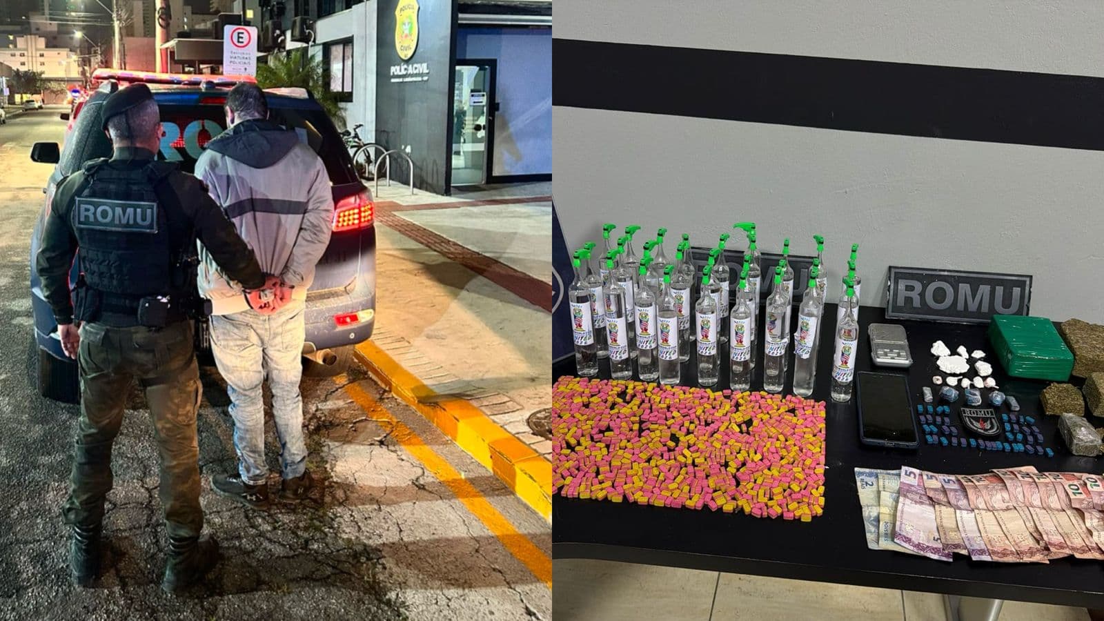 Traficante confessa que ia entregar droga e é preso com ecstasy e lança-perfume em Balneário Camboriú