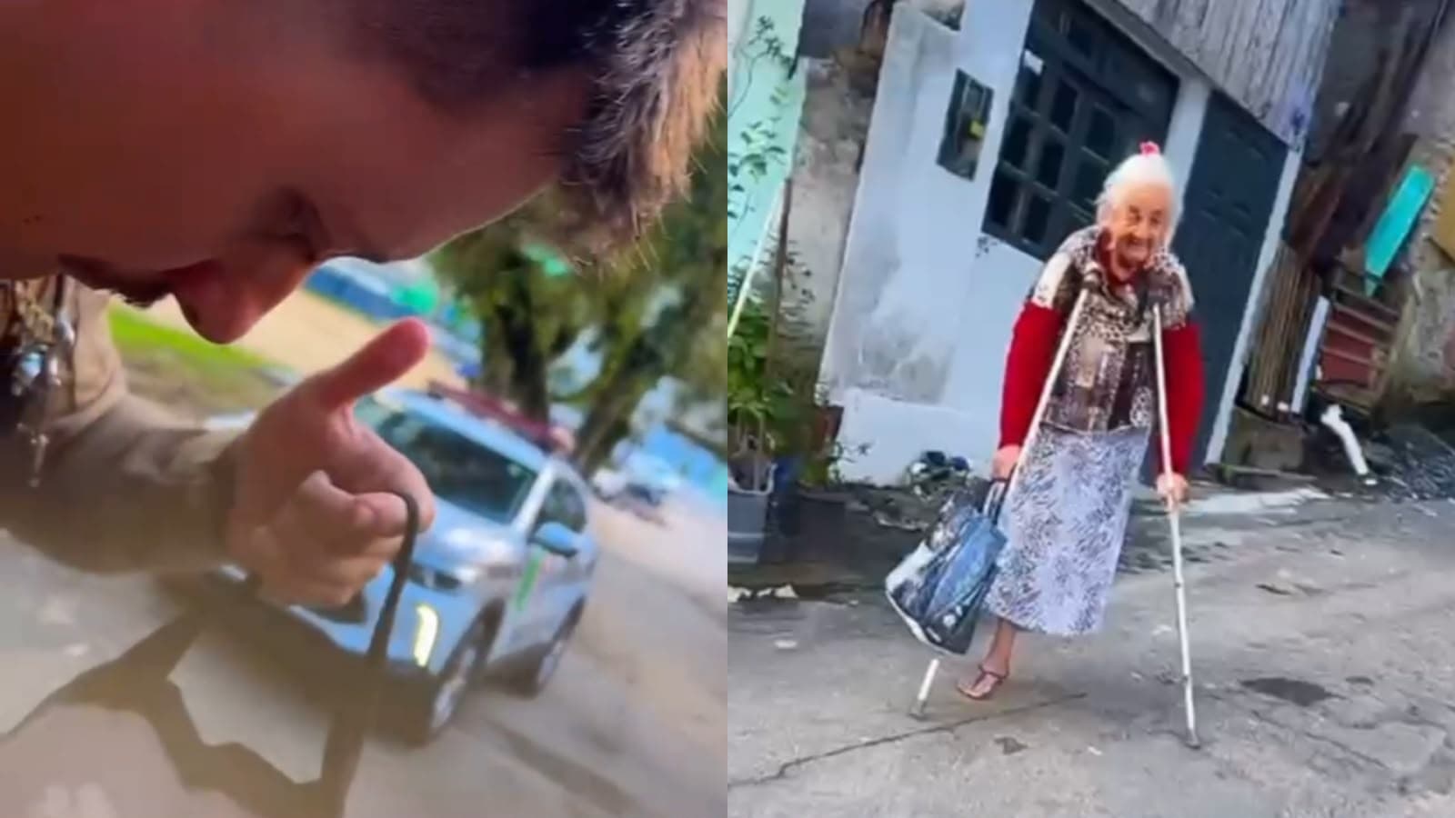 Sem uma perna: PMSC acolhe idosa que subia morro com compras em Balneário Camboriú