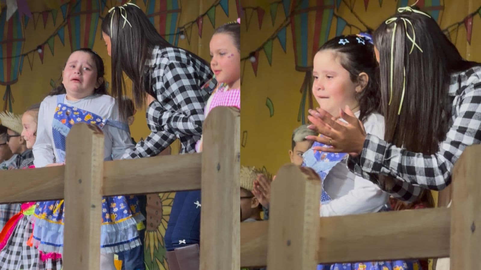 “Estou aqui”: professora dá aula de amor e inclusão ao lado de criança autista durante festa junina em SC