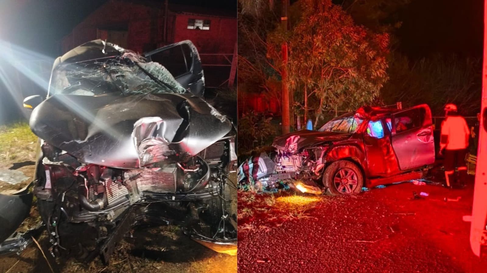 Desgovernada por mais de 100 metros, Hilux bate em árvores e motorista morre no hospital no Oeste de SC