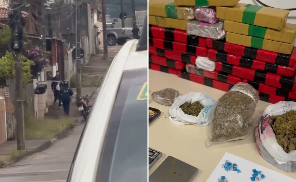 Choque da PMSC flagra entrega de droga e prende dupla com 15 kg de maconha em São José