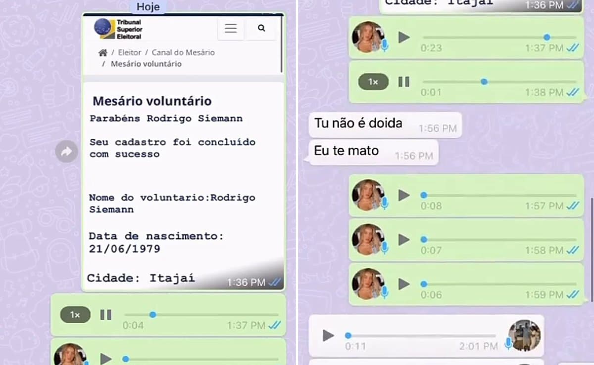 “Se não for eles vem te buscar”: jovem diz para o pai que cadastrou ele como mesário nas eleições em SC e reação viraliza