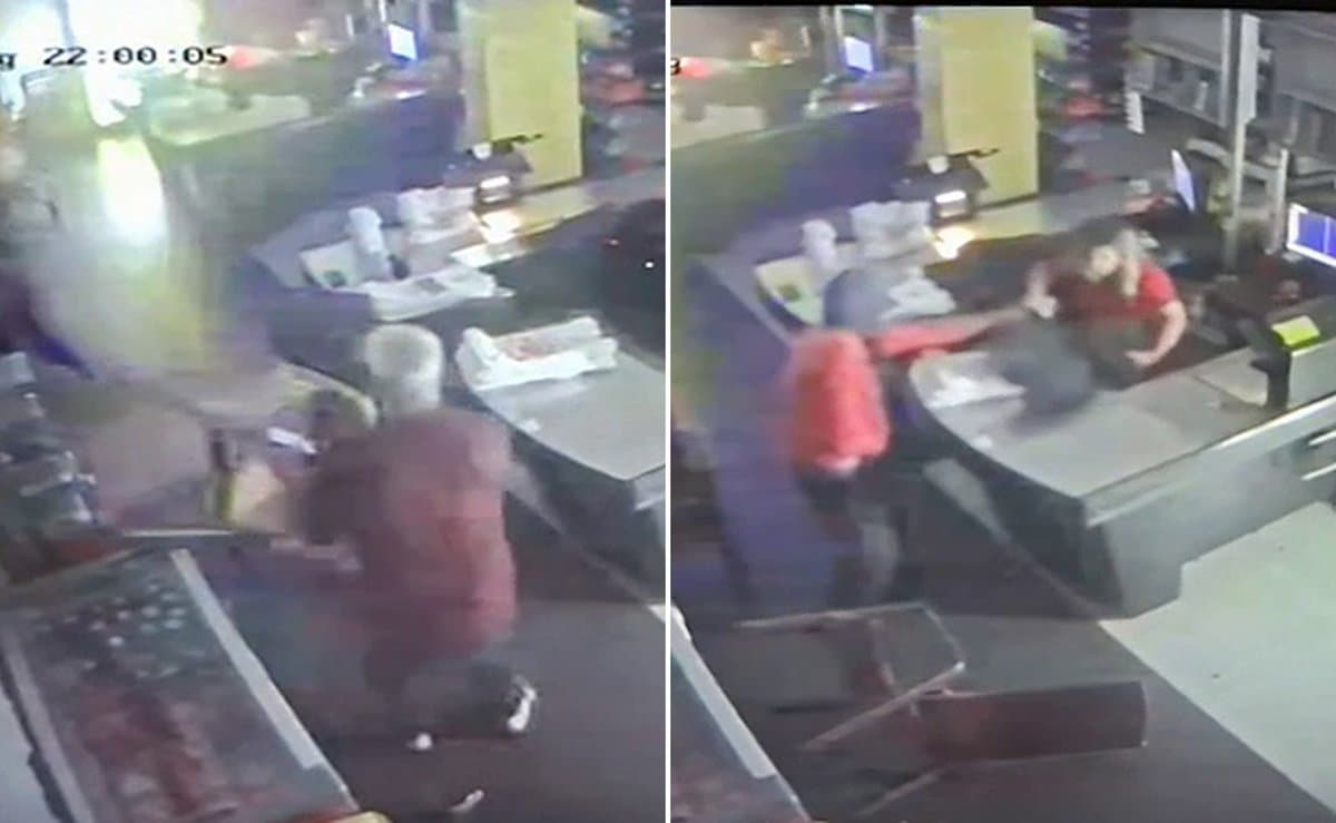 Em pânico, idosos tentam se defender de ladrão que invadiu mercadinho em Concórdia (SC)