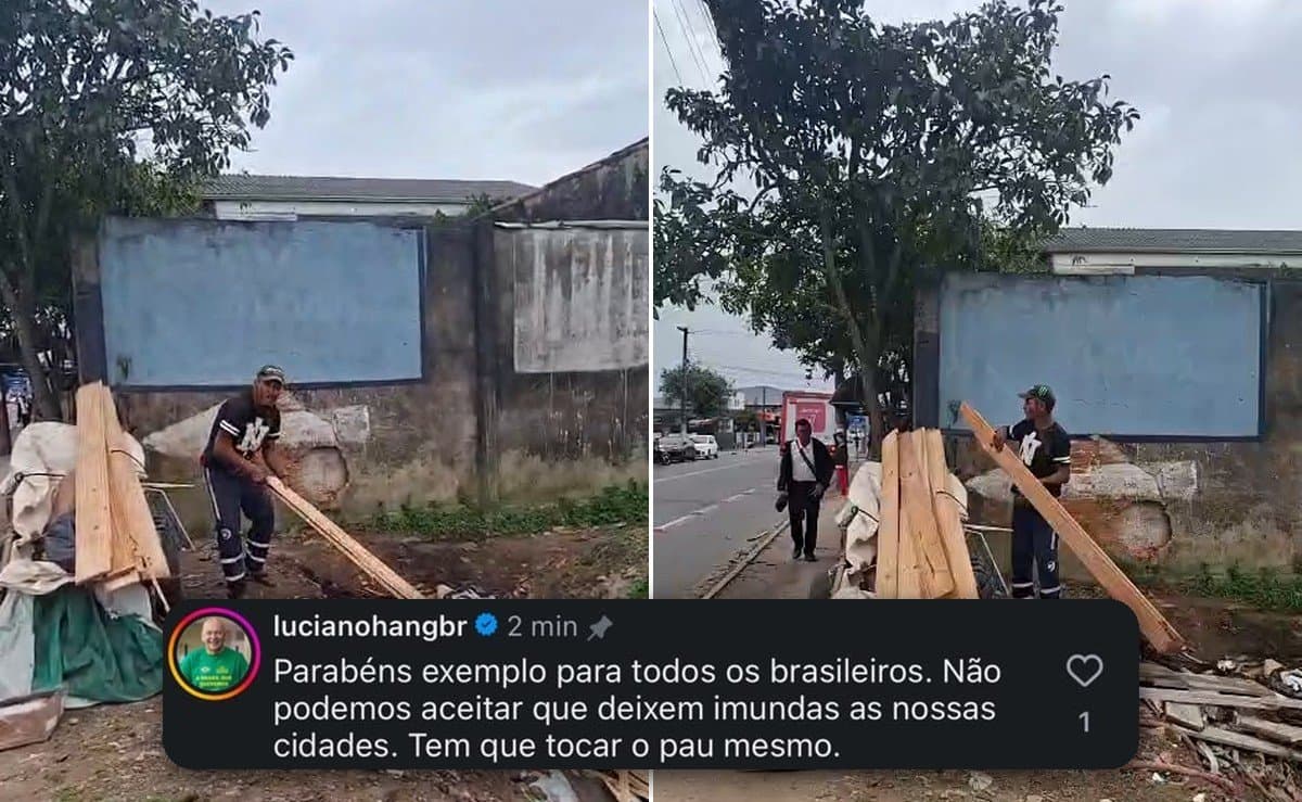 Luciano Hang elogia morador que fez carroceiro recolher entulho em Navegantes: "tem que tocar o pau mesmo"