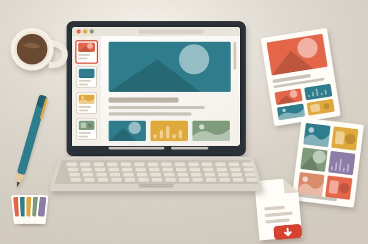 Portfólio em PDF aberto em notebook