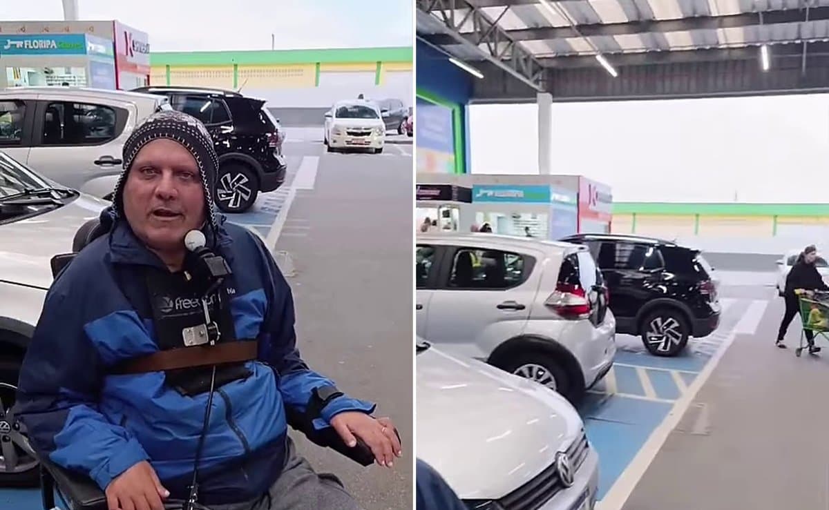 “A vaga tá fazendo milagre?”: cadeirante ironiza motoristas que ocupam vagas para deficientes em SC