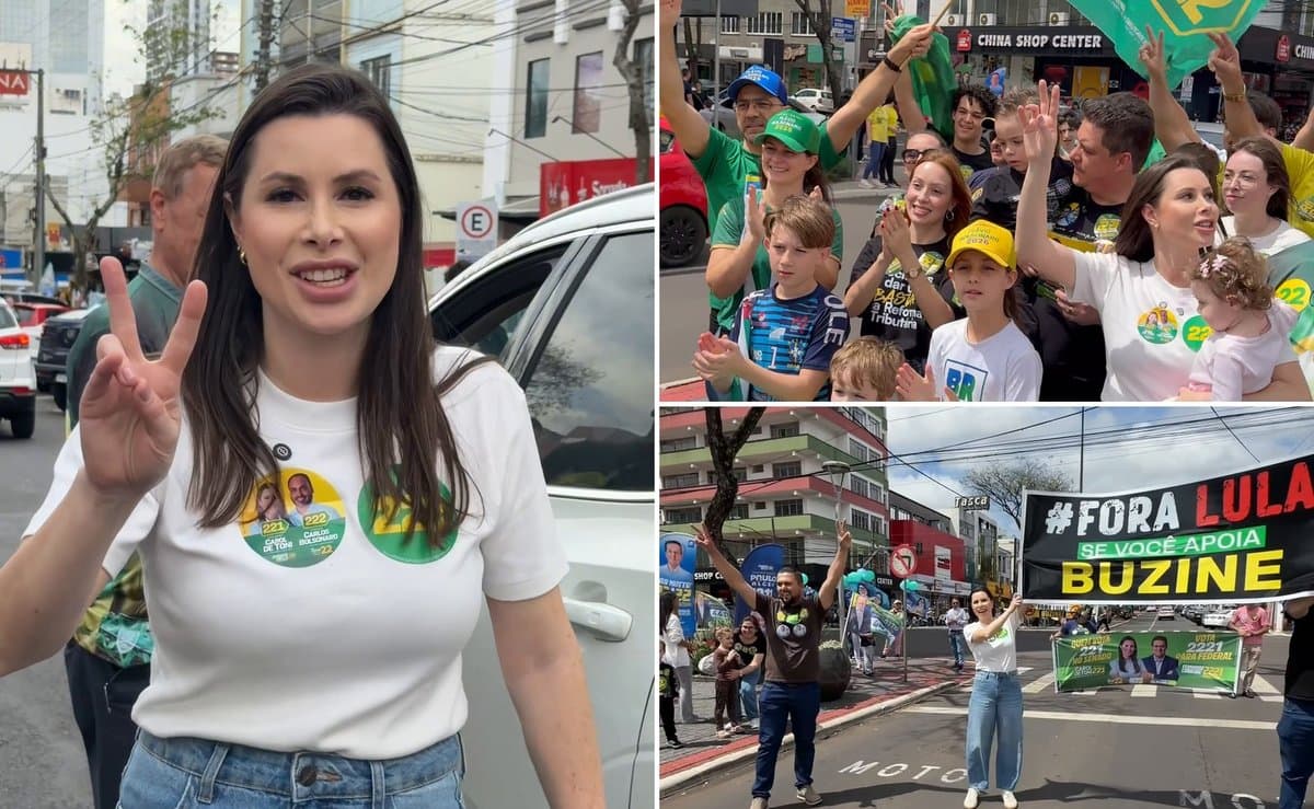 Carol De Toni encerra campanha ao Senado com bandeiraço e buzinaço nas ruas de Chapecó