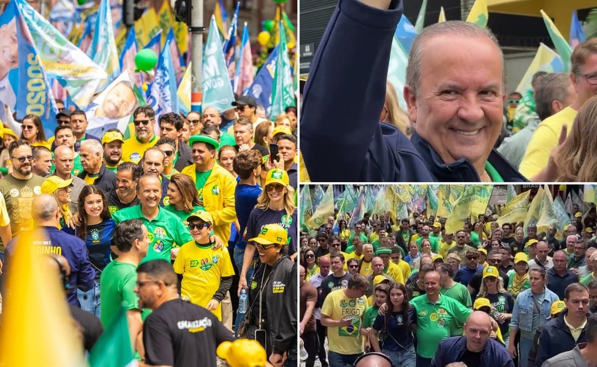 Com foco em ‘vitória em primeiro turno’, Jorginho Mello participa do último ato de campanha em SC