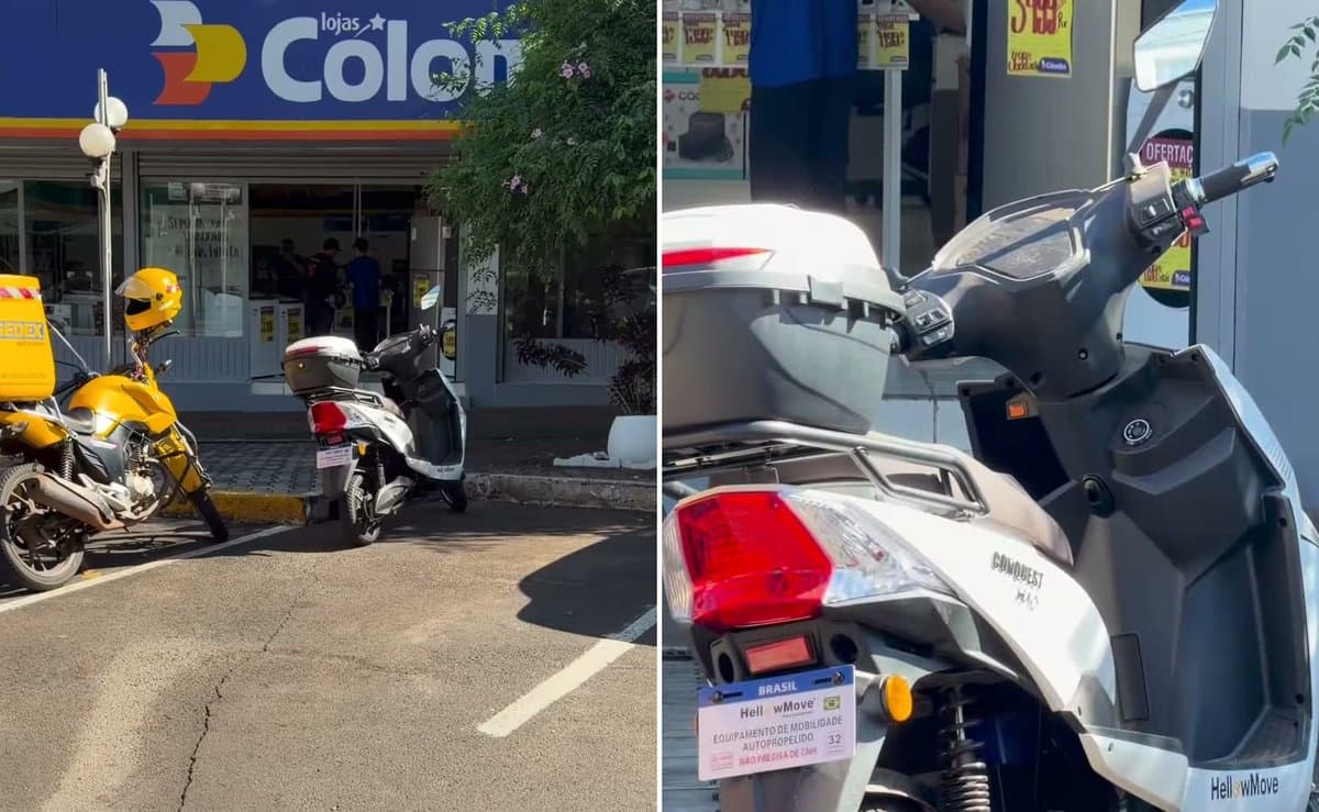 Comerciante reclama de motinha elétrica ocupando vaga de carro por mais de uma hora em cidade de SC