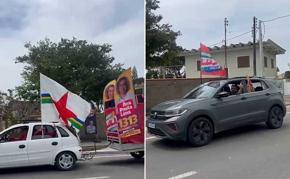 PT faz carreata com ‘13 + 3’ carros em Penha, no Litoral de Santa Catarina