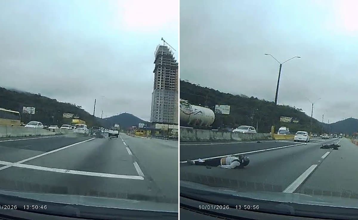 “Vai bater!”: motociclista bate na traseira de carro na BR-101, em frente à PRF de Itapema